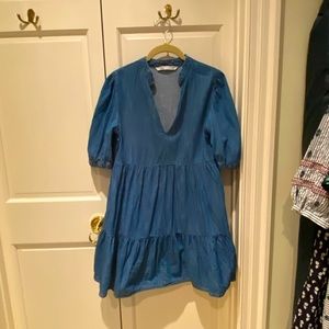 Zara denim midi dress